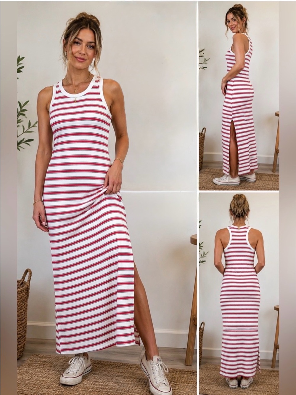 NWOT // Universal Thread - Striped Red Navy & White Tank Maxi Dress